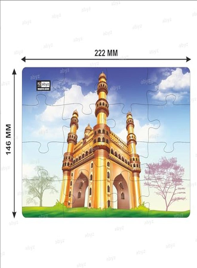 ABYZ Wooden Jigsaw Puzzle - Char Minar Playset for Fun Educational & Little Explorers, 16-Pieces & Pack of 3 Fun Games with Multicolor | Birthday Gift for (3 Plus Years) Age Kids. - Image 3